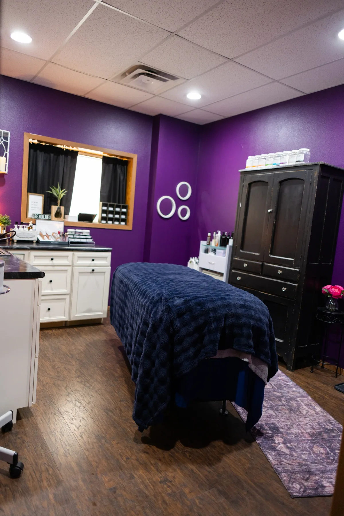 The facial treatment room at Evolution of Beauty in Marshall, Minnesota