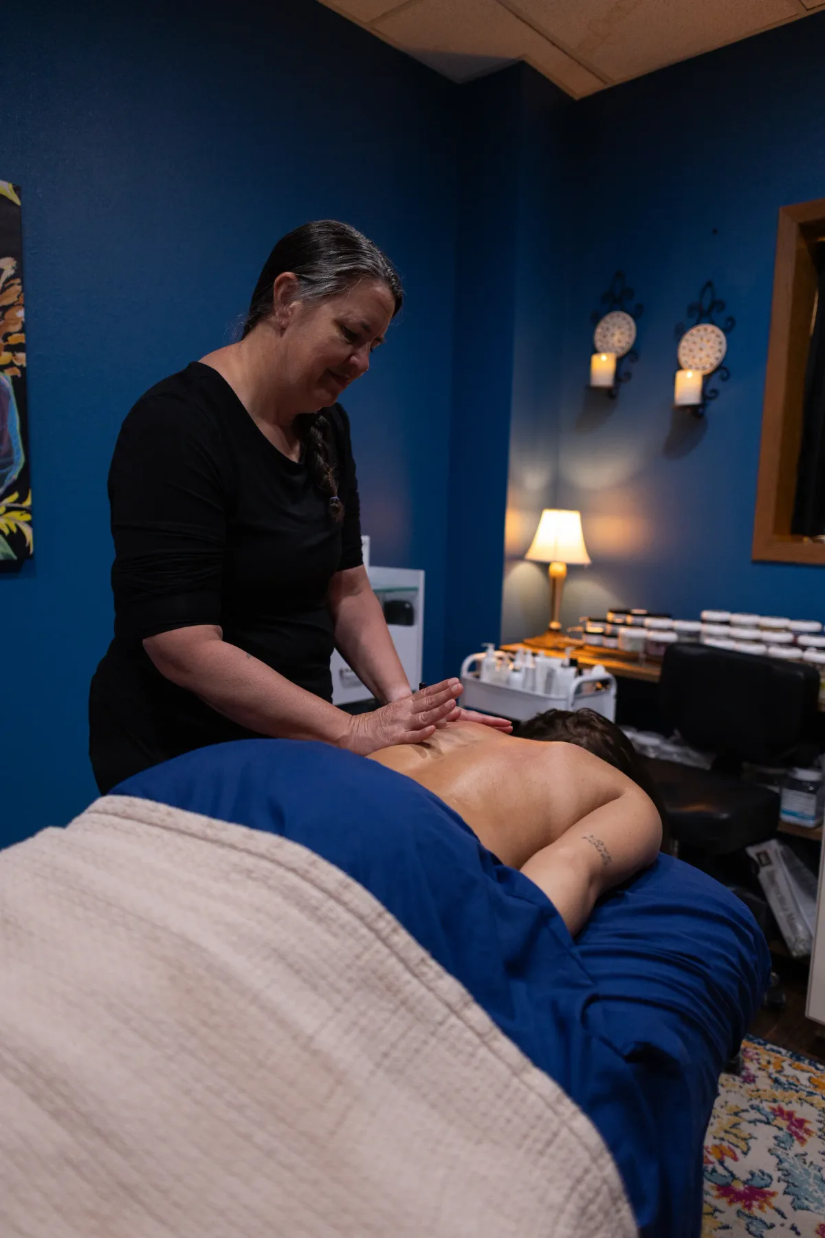 The massage room at Evolution of Beauty in Marshall, Minnesota